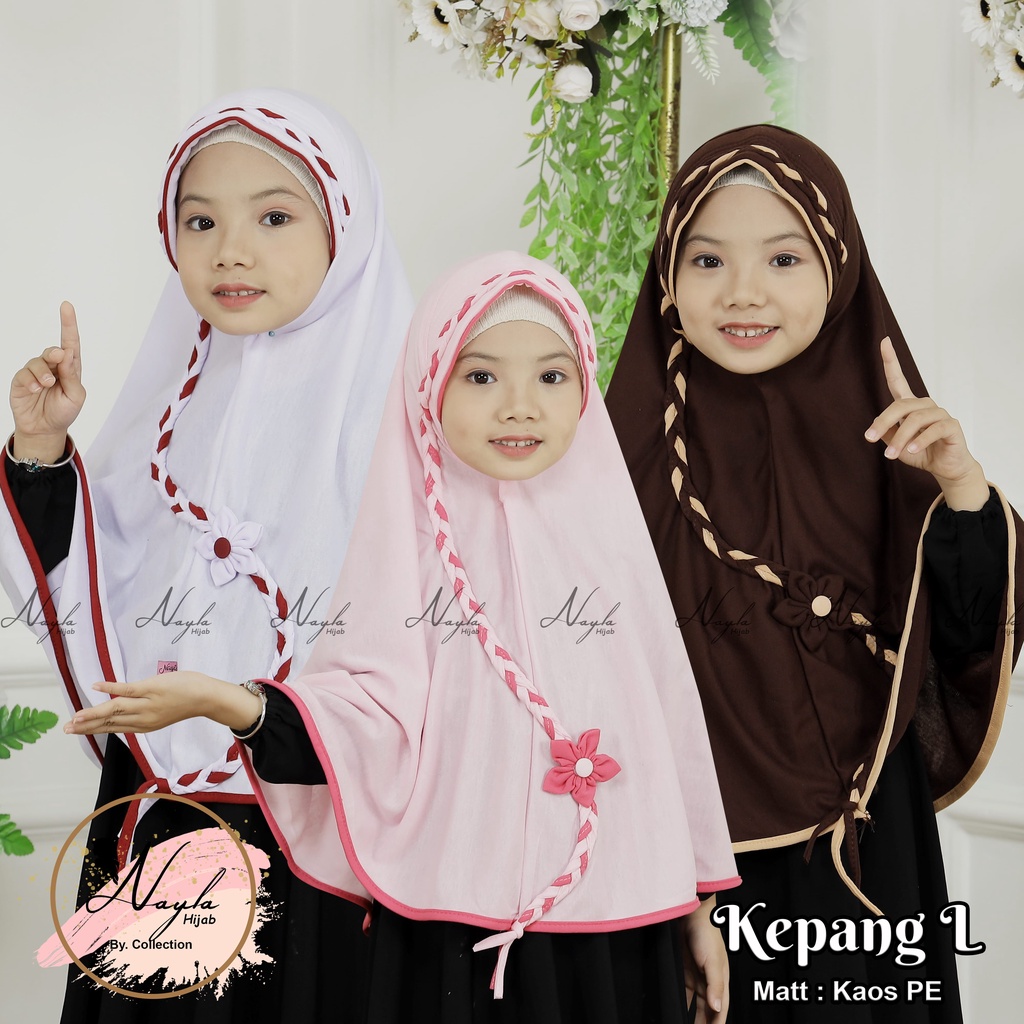 PROMO Kerudung Sekolah SD Kepang Jilbab Sekolah Anak Ukuran L Terbaru Nayla Hijab