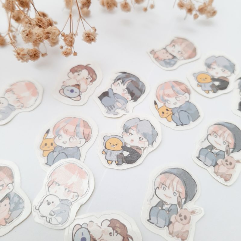 Stiker BTS Lucu Chibi