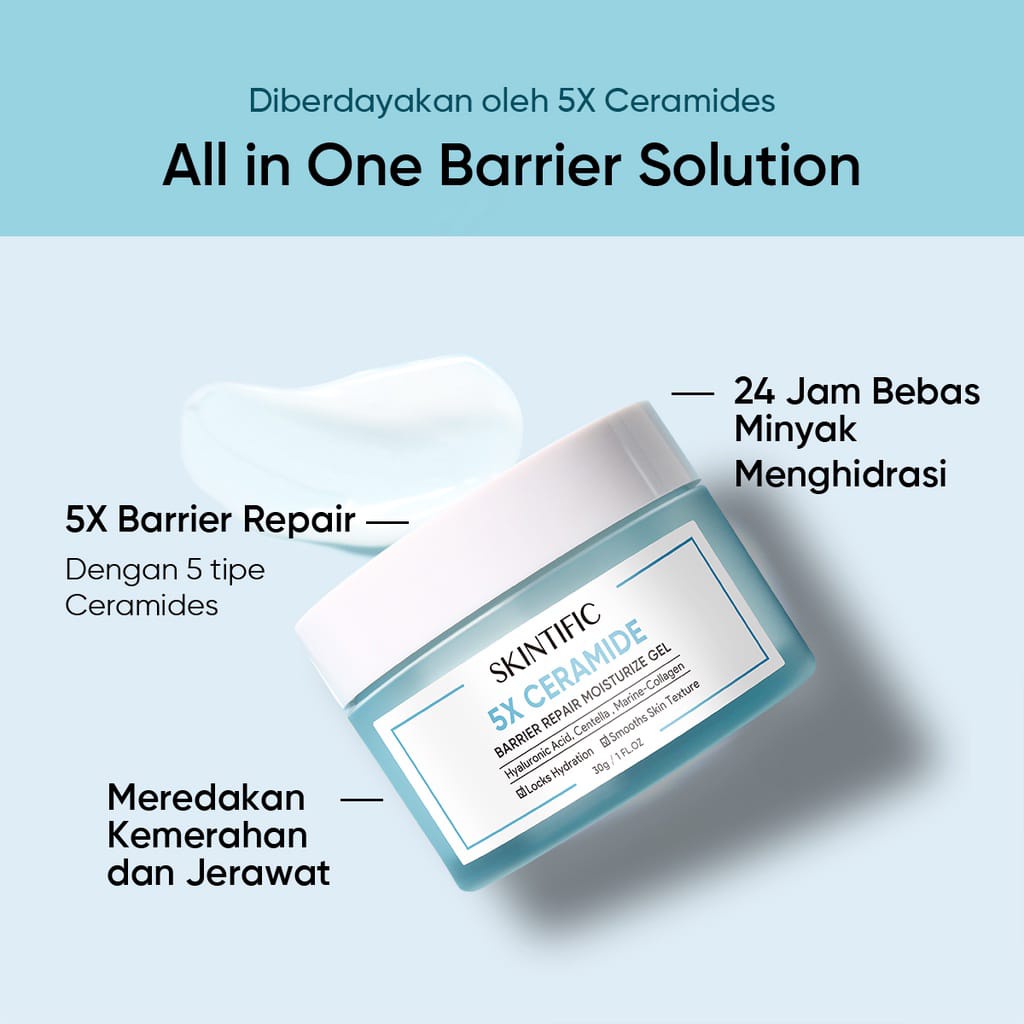 [BPOM] Skintific 5X Ceramide Skin Barrier Repair Serum Scientific Power Repairing Essence Facial Skin Serum 20ml | 50ml