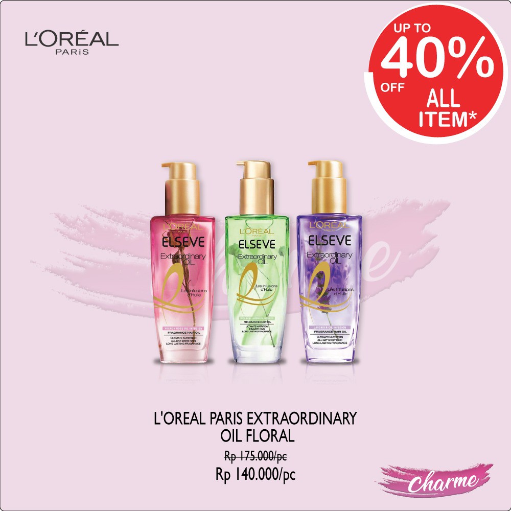 (READY & ORI) L'Oreal Loreal Extraordinary Floral Oil - 100ml minyak rambut Hair