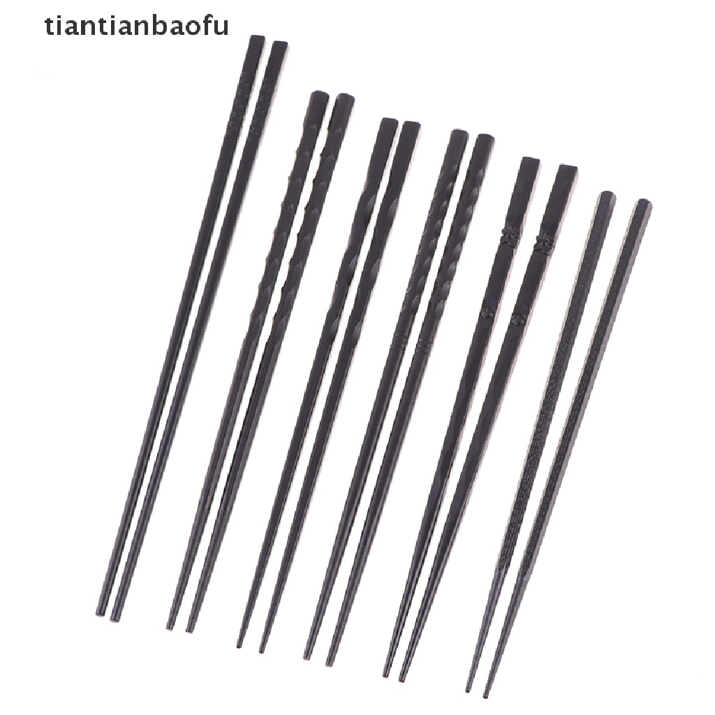 [tiantianbaofu] 1Pair chopsticks Black Sushi Fast Food Noodles Tableware Kitchen Chinese Cutlery Boutique