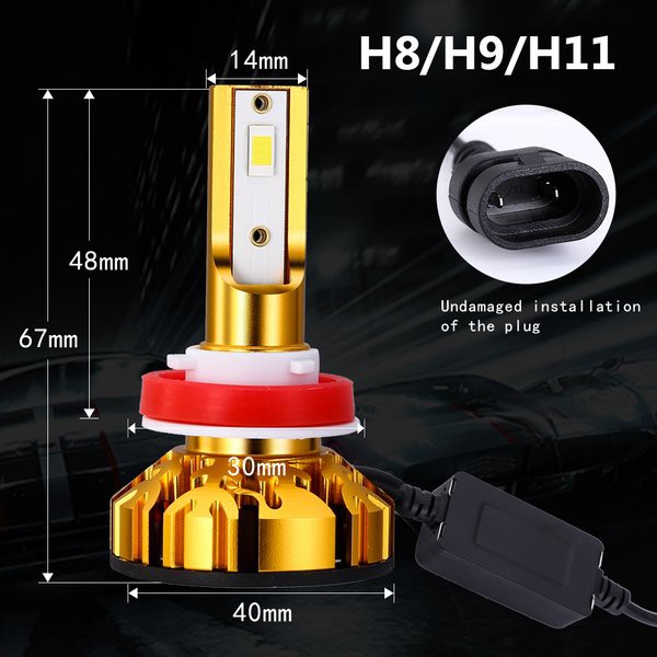 NightTech Lampu Mobil LED H11 Cip CSP Lebih Terang 2PCS - Golden 6500K