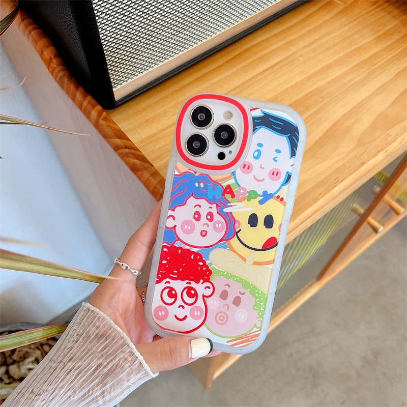 Soft Case Pelindung Motif Kartun Doodle Orang Untuk Iphone 7 8 PLUS X XR XS 11 12 13 PRO MAX SE 2020