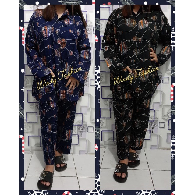 setelan piyama pp Agnes jumbo(RANDOM)