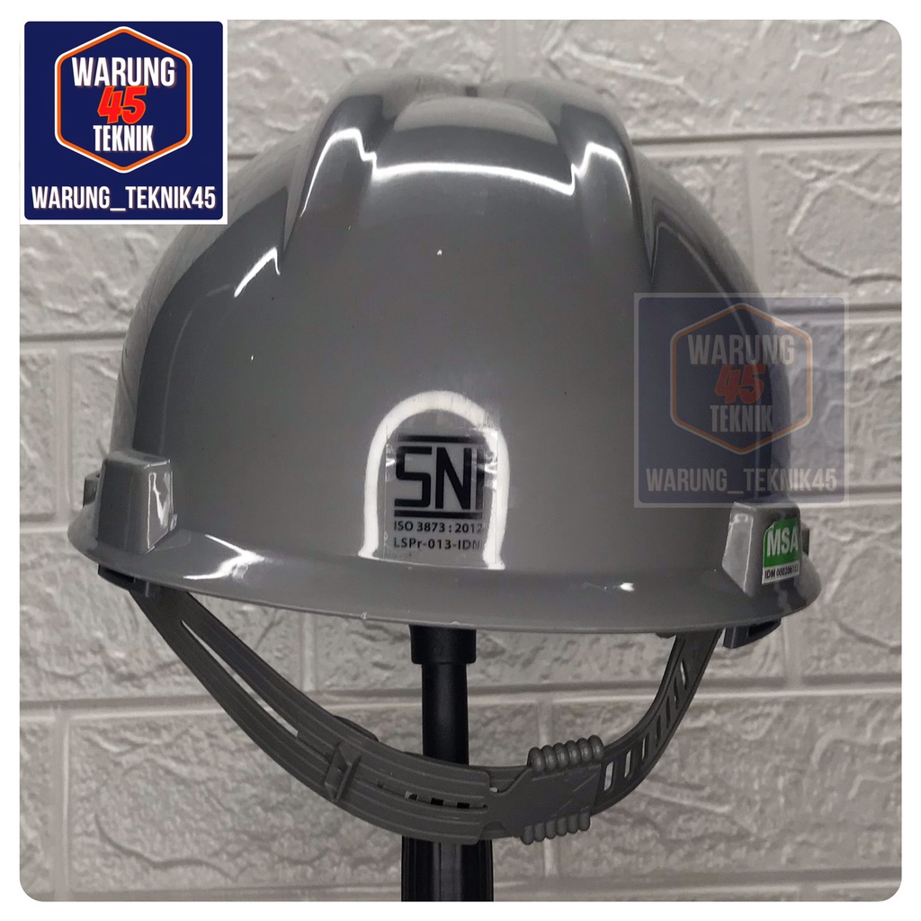 HELM PROYEK SAFETY V GUARD MERK MSA SNI LOKAL SUSPENSI STANDARD - ABU - ABU