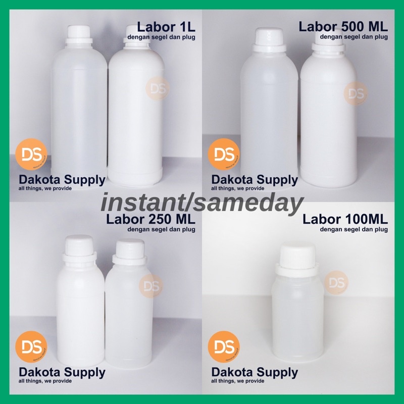 INSTANT/SAMEDAY Labor 1 Liter / Labor 500 ML / Labor 250 ML / Labor 100 ML / BOTOL PLASTIK 1000 ML