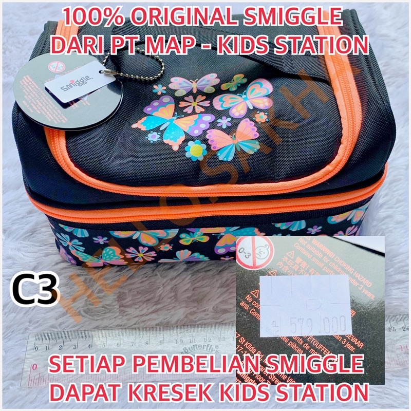 TAS BEKAL SEKOLAH SMIGGLE LUNCH BAG DOUBLE DECKER 100% JAMINAN ORIGINAL