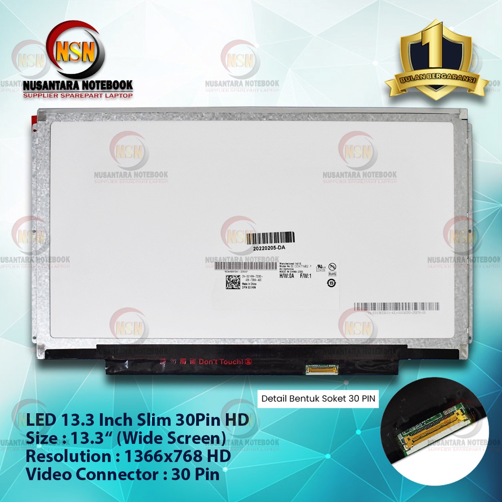 LCD LED 13.3 Slim 30Pin Bracket Kanan Kiri 30Pin HD