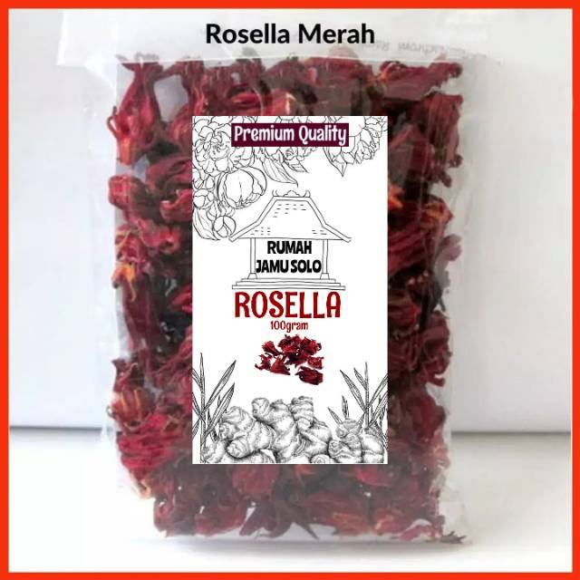 teh bunga  rosella  100 gram bunga  rosela kering rempah 