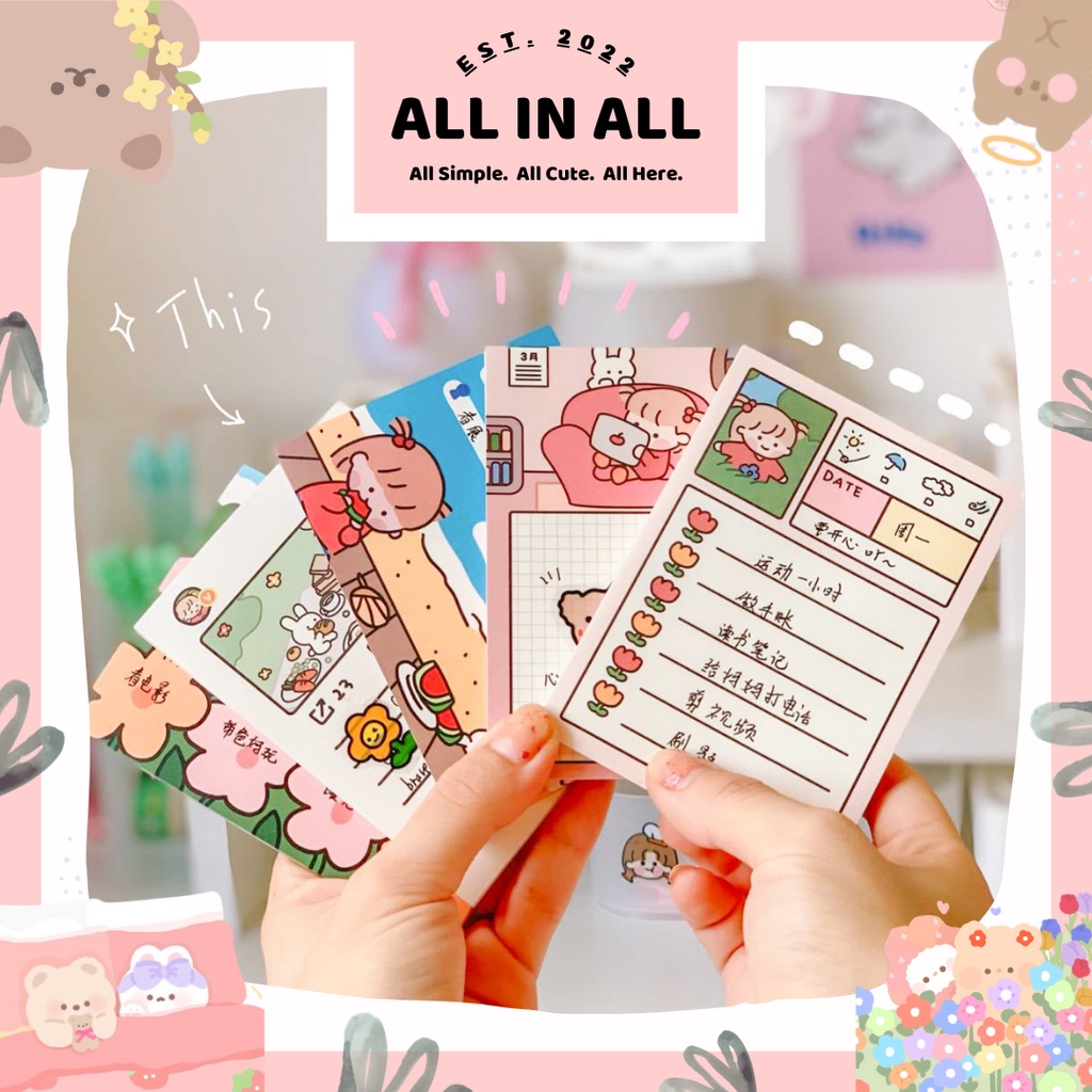 Jual ️ALL IN ALL ️CUTE GIRLY | MY DAILY SCHEDULE | NOTE PAD MEMO | DIY ...