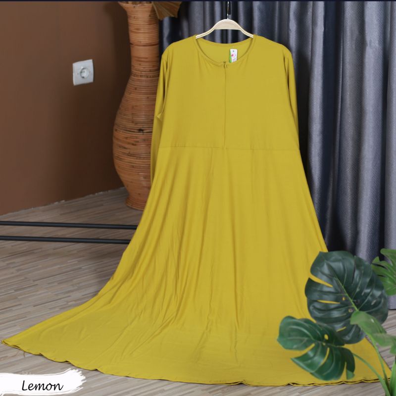 Baju Gamis Jersey Maxi Maxy Dress BIG Size Ukuran XL XXL XXXL 3XL 5XL LD120 LD140 SUPER JUMBO Polos 