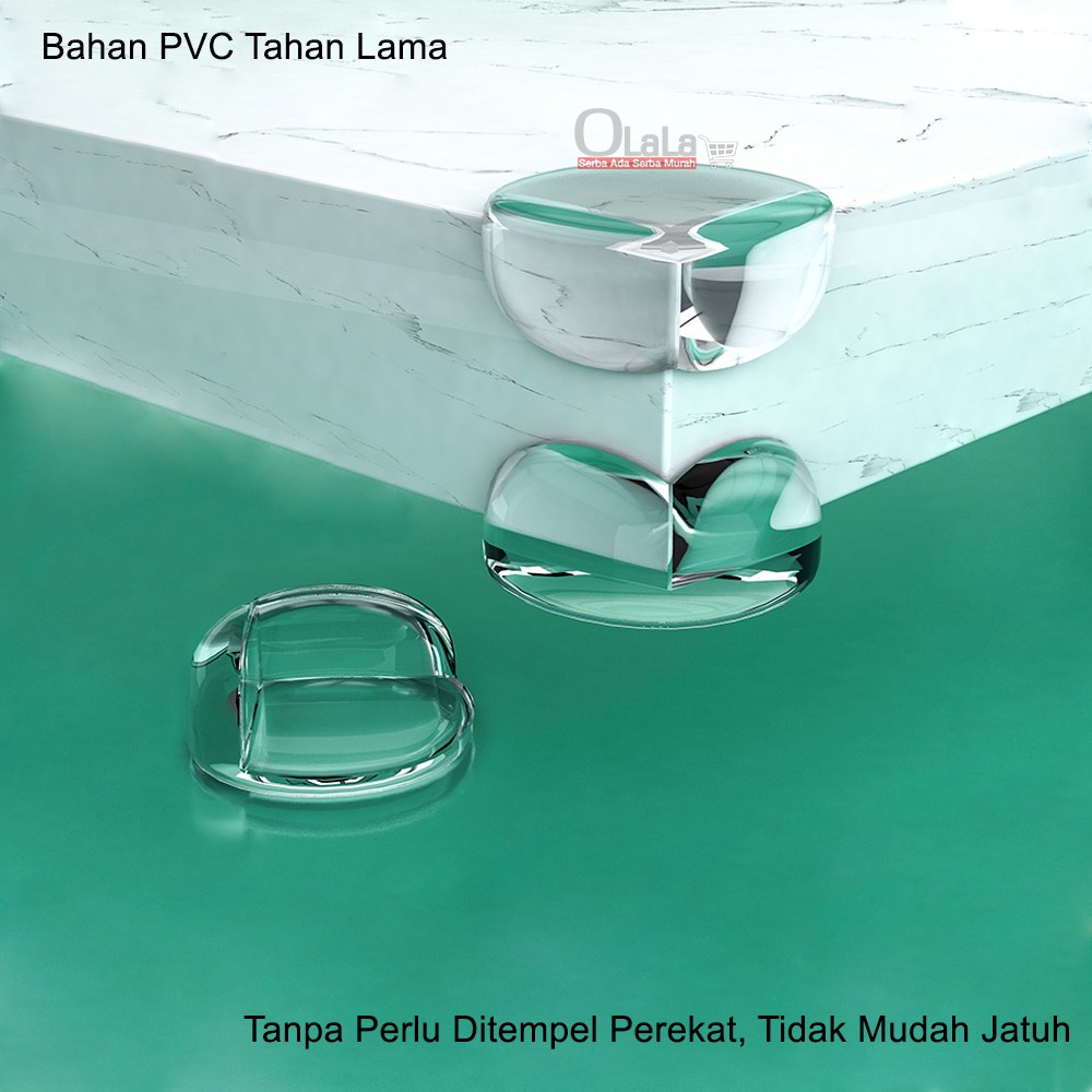 4 Pcs PELINDUNG SUDUT MEJA TRANSPARAN (Pola wajah tersenyum) OLL-236