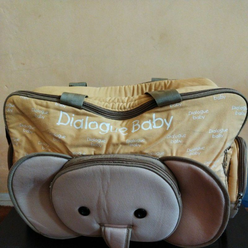 Dialogue Baby diaper bag/ Tas diaper bayi besad Dialogue gajah - preloved