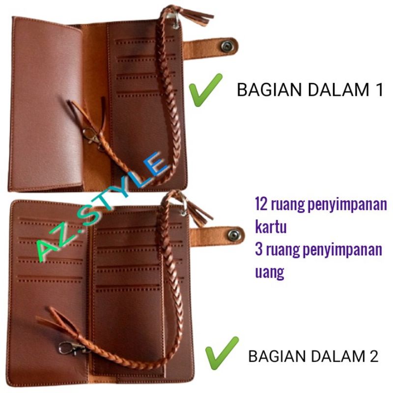 NEW!! AZ.STYLE KOLEKSI DOMPET TERBARU/DOMPET RANTAI TALI KULIT SINTETIS