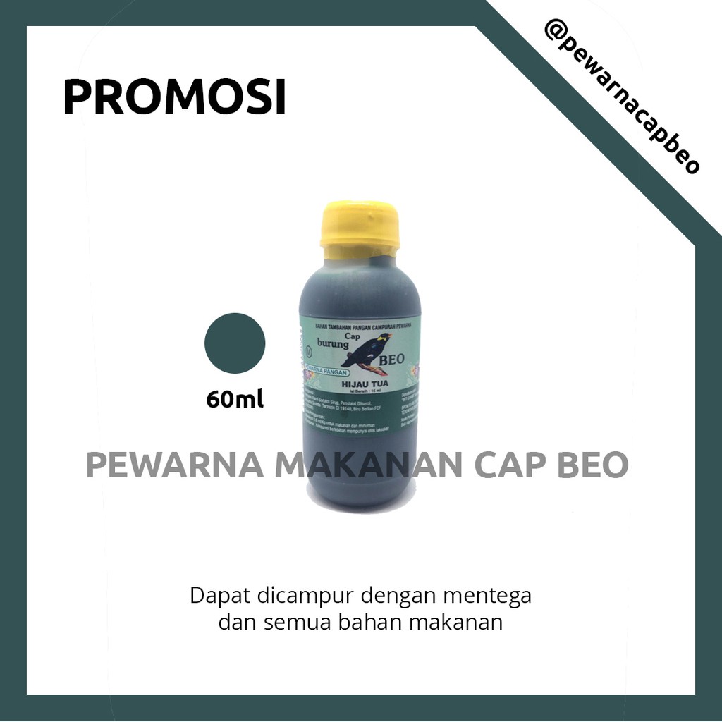 

PEWARNA MAKANAN MURAH Warna Hijau Tua 60ml Cap Beo