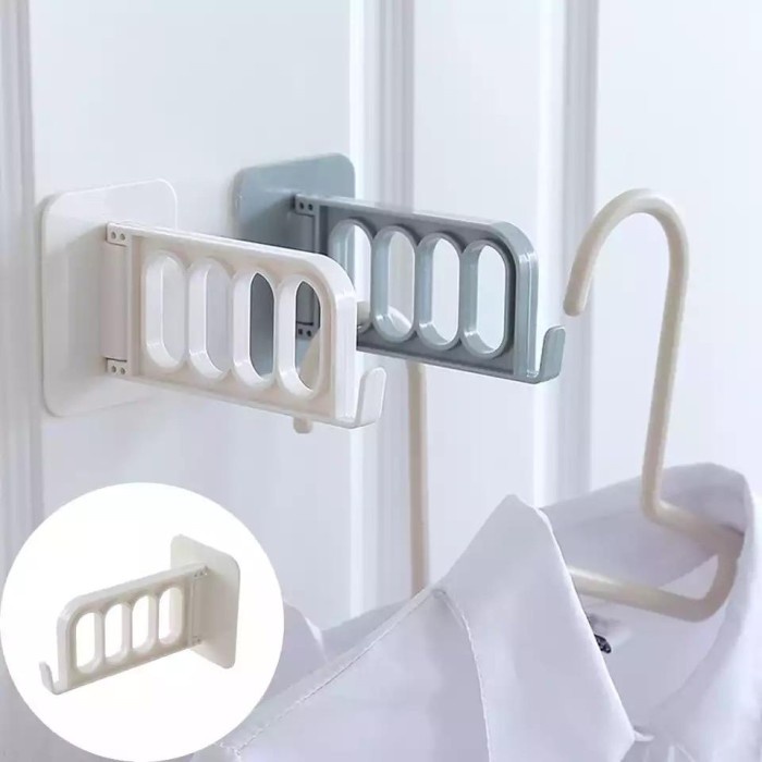 GANTUNGAN BAJU TEMPEL DINDING SERBAGUNA 4 LUBANG / HANGER HOOK LIPAT