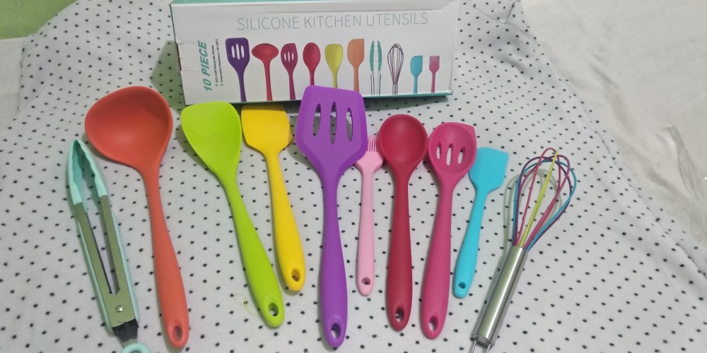 Sillicone Utensil Set 10 Pcs / Peralatan Masak Sutil Spatula Silikon Dapur