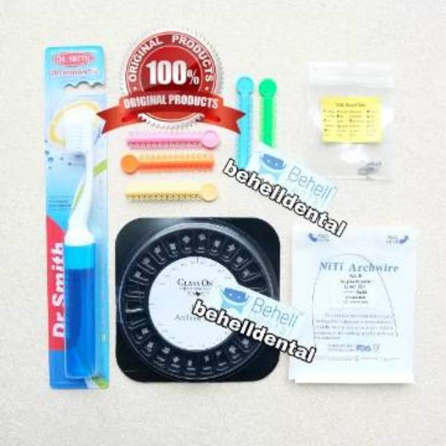 PAKET Behel Permanen Ceramic transfaran.Kawat gigi Classone Usa+sikat gigi ortho transparan PAKET 2