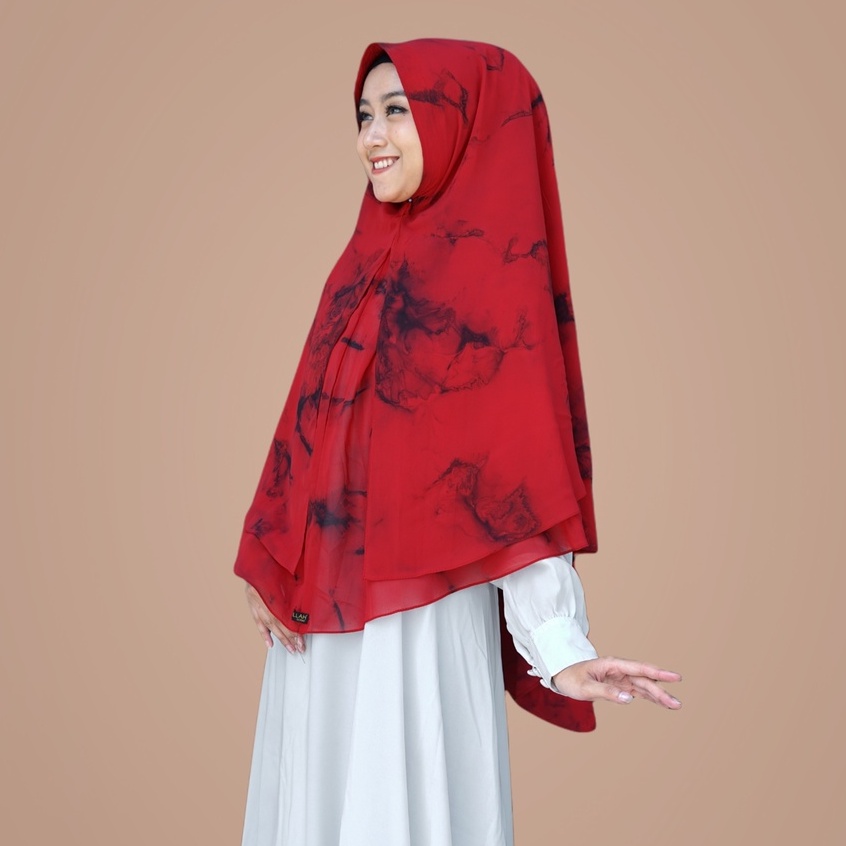 Ria Konveksi-Hijab Khimar Seruty Motif Tydie Dua Layer Non Pet Jilbab Syari Motif Tiedye 031(MT0033)