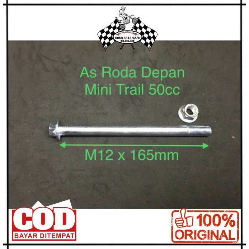 AS RODA DEPAN MOTOR MINI TRAIL/MINI CROSS MESIN RUMPUT 50cc