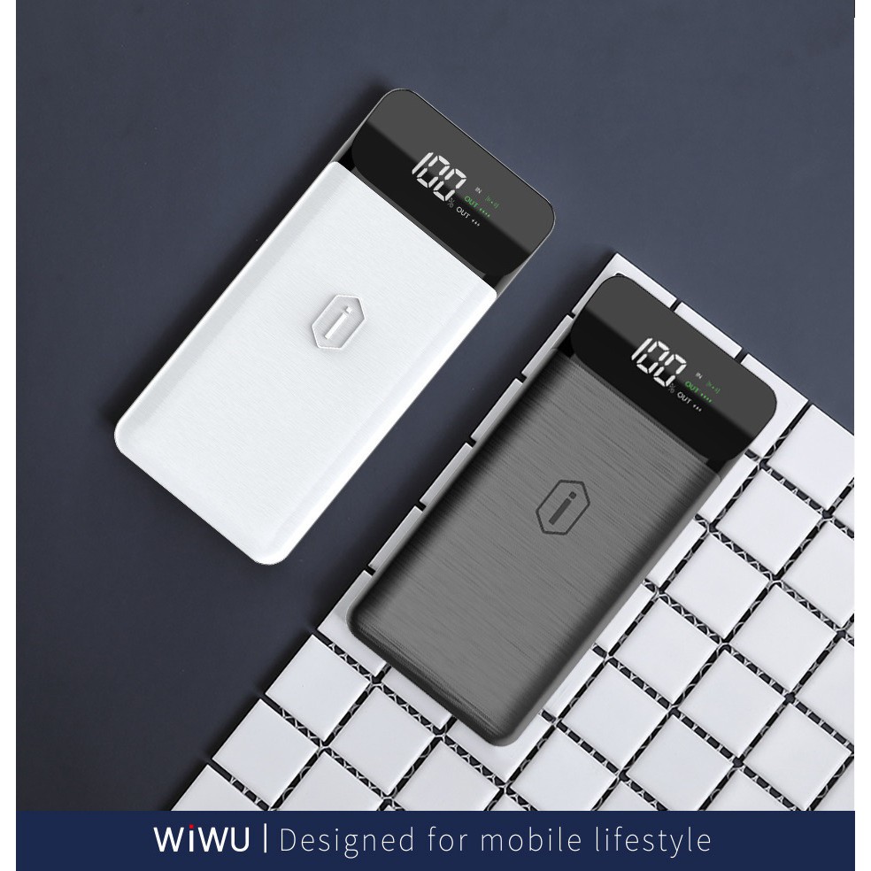 WIWU PD POWERBANK W2 - PD 18W Powerbank 10000mAh and Wireless Charging - Powerbank &amp; Wireless Charge