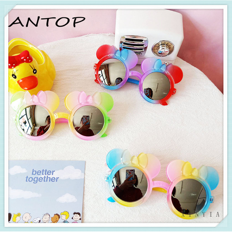 Kacamata Anak Laki-laki / Perempuan Lensa Flat Motif Kartun Gaya Korea ANTOP