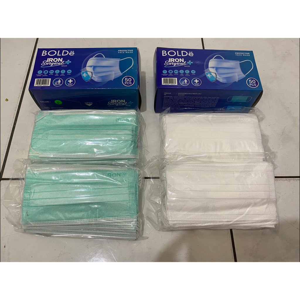 BOLDe IRON PLUS  MASKER MEDIS KEMENKES RI 3ply 50/boX