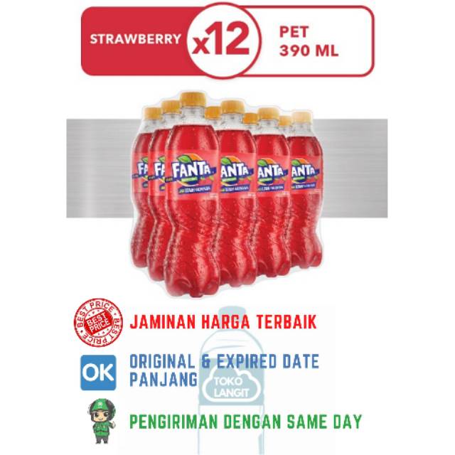 

FANTA STRAWBERRY 390 ML (12 BOTOL/PACK)