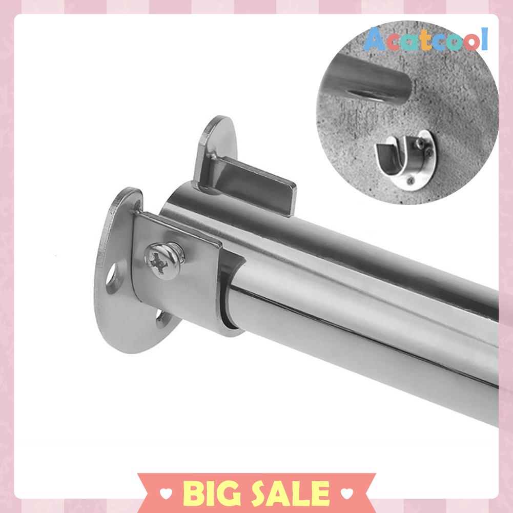 U-Shaped Closet Rod End Support Stainless Steel Wardrobe Rail Pole Socket