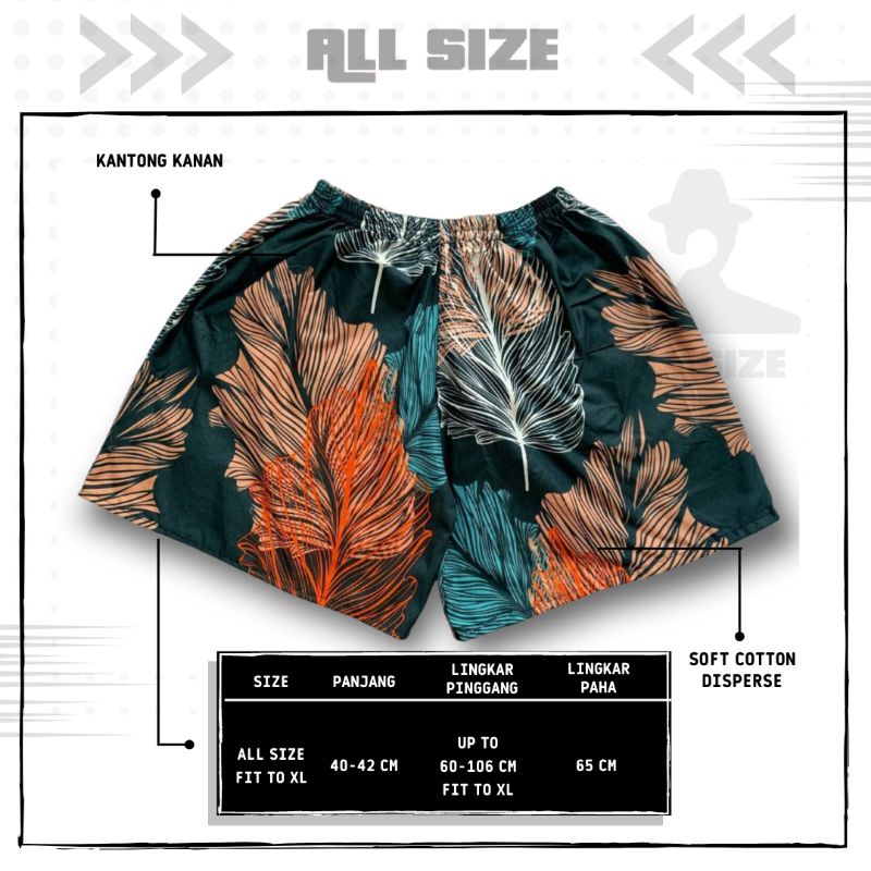 [ 45 MOTIF ] celana pendek boxer/kolor santai pria/wanita remaja/dewasa motif kotak/keramik hitam putih biru-M 34