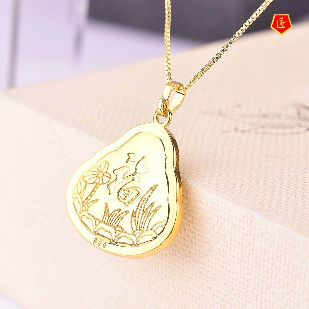 [Ready Stock]Gold Maitreya Buddha Necklace Blessing Pendant