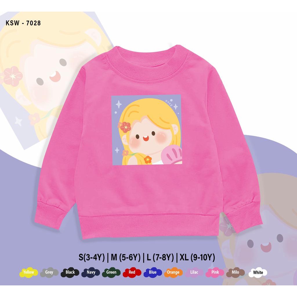 SWEATER KIDS TERBARU / RAPUNSEL PIPI CHUBBY /1-10 TAHUN / BAHAN FLEECE PREMIUM / UNISEX / BEST SELLER