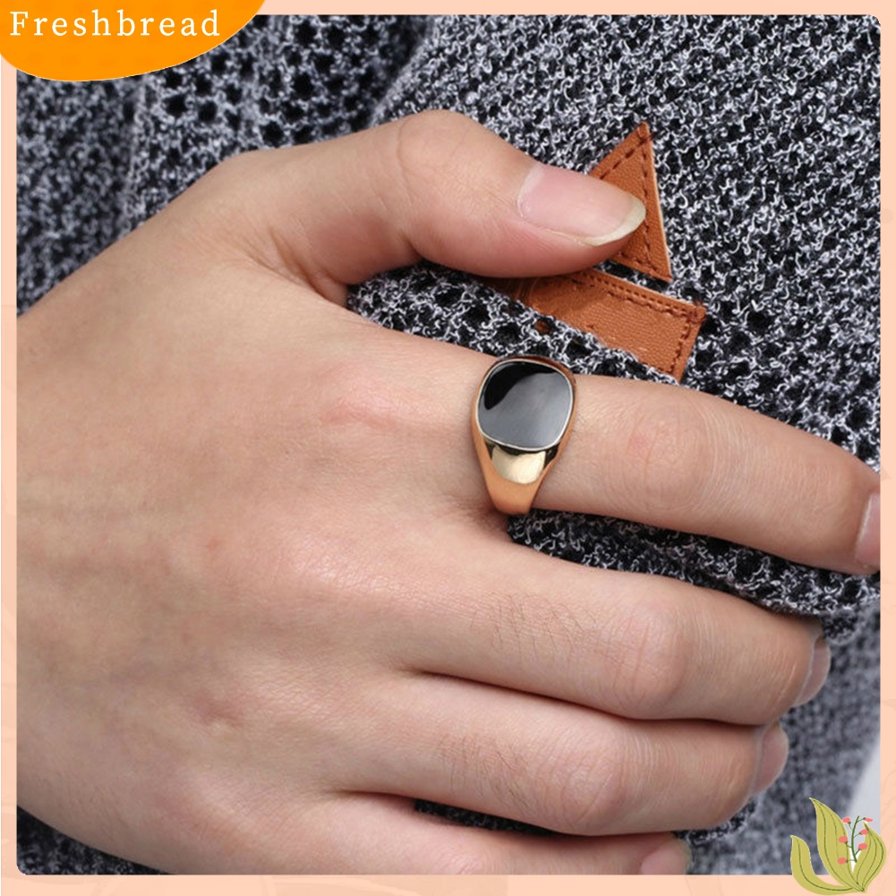 [Fresh] Cincin Bahan Stainless Steel Warna Polos untuk Pria