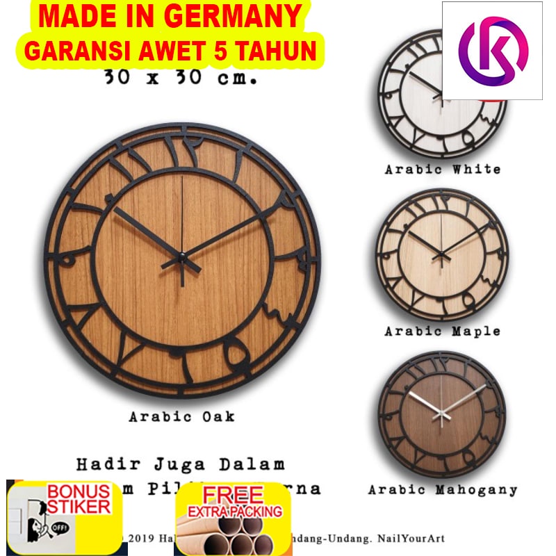 

Promo Jam Dinding Arabic Wall Clock Mesin Sweep Movement