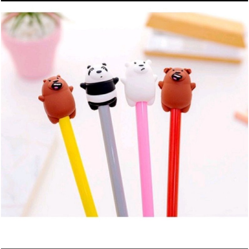 PULPEN GEL KARAKTER PULPEN GEL BEAR PULPEN GEL LUCU PEN KARAKTER BERUANG PANDA PULPEN LUCU BANJARMASIN PEN GEL HITAM MURAH PASAR BAIMBAI