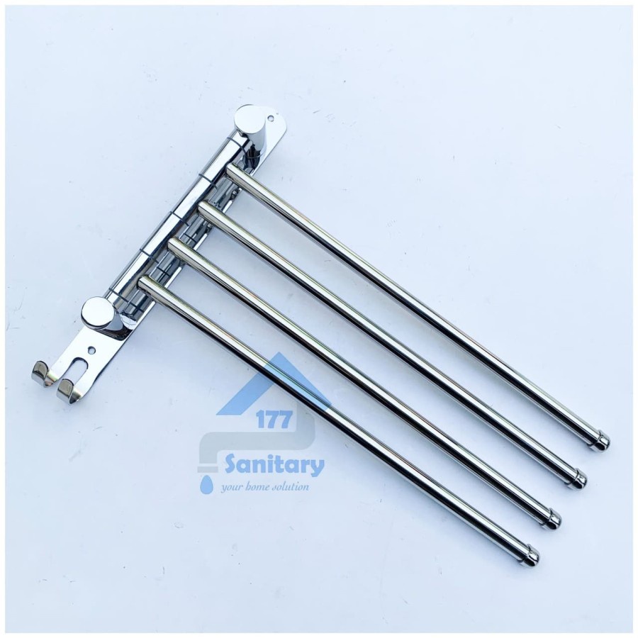 Rak Handuk Lipat Stainless 304 - Gantungan Handuk Putar Susun 4 Mini Towel Hook Rak Hooks Minimalis