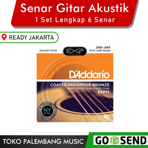 Senar Gitar Akustik String Daddario EXP Coated Phosphor Bronze EXP16 EXP26 EXP15