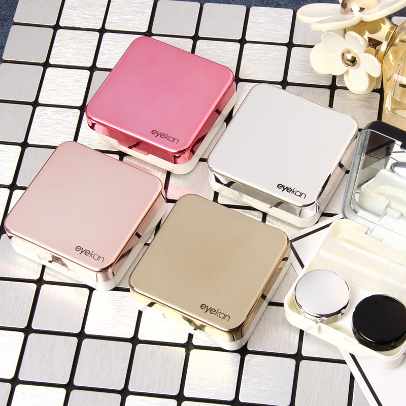 

EYEKAN Kotak Softlens POLOS - Softlens Case bling metal wadah Softlens box F847