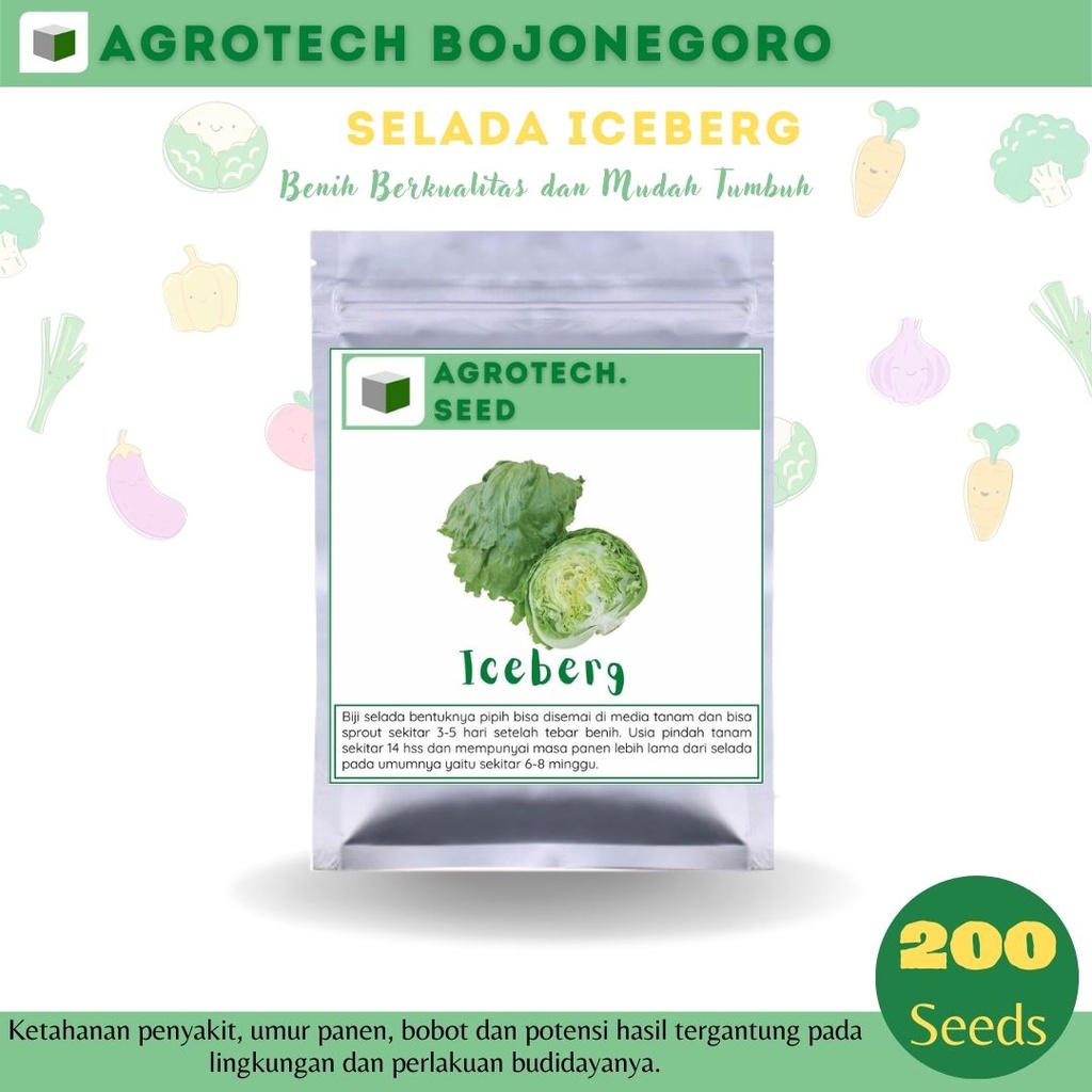 AGROTECH | BENIH BIBIT BIJI SELADA BOKOR BERKUALITAS SUPER 200 SEEDS
