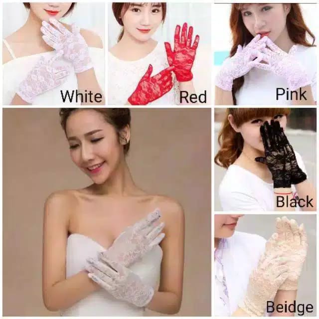 (STP-02) Sarung tangan pengantin bahan lace (STP-02) IMPORT  BRIDAL WEDDING GLOVES IMPORT