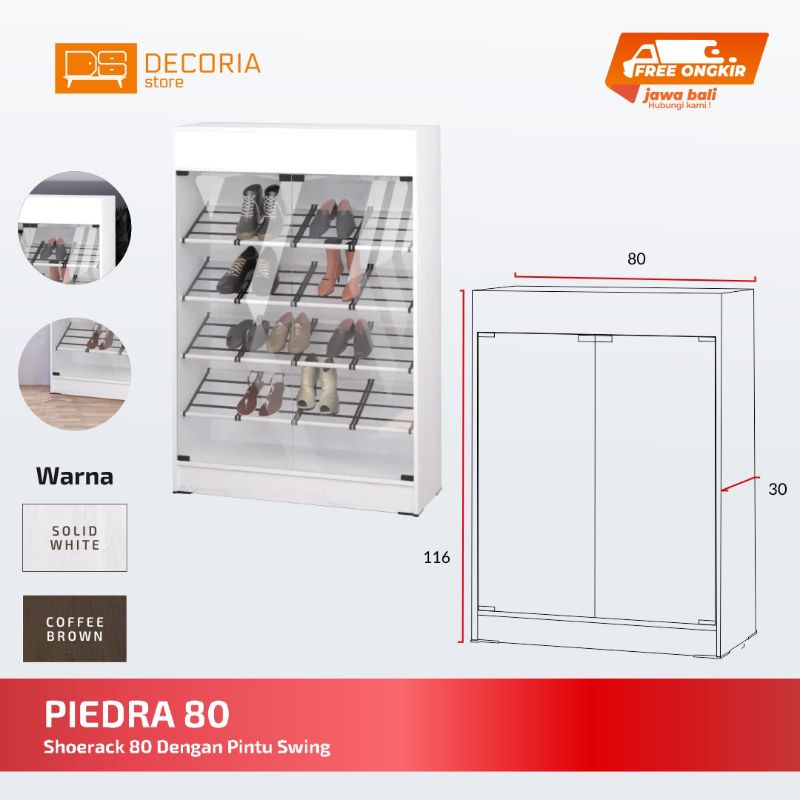LEMARI SEPATU PINTU KACA 80 MURAH/ PIEDRA SHOESRACK 80