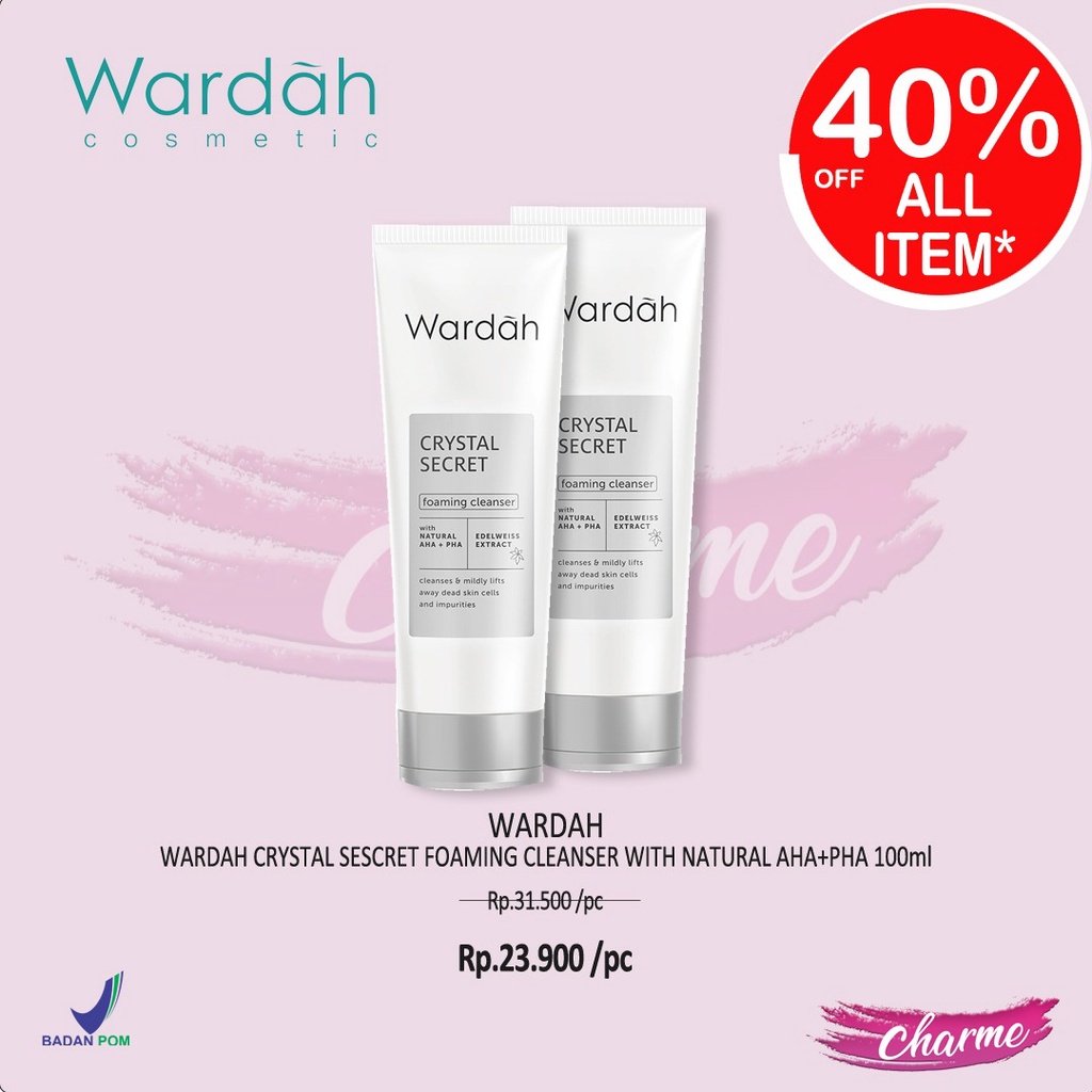 (READY &amp; ORI) WARDAH White Crystal Secret Series | Day Night Eye Cream Brightening Essence Mask Scrub Facial wash foam toner bpom