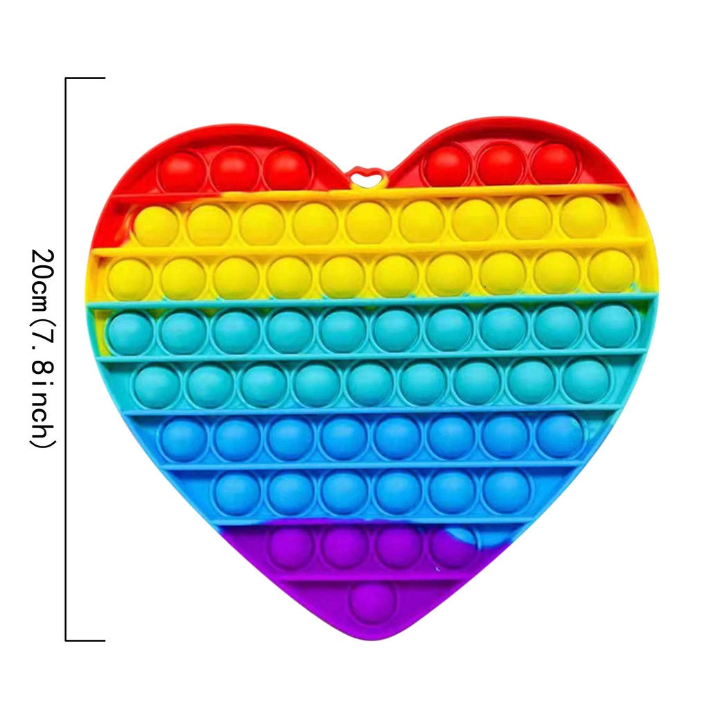 20 Cm Big Size Silicone Rainbow Pop It Fidget Toy Foxmind for Child Educational Push Bubble Figet Toys Simple Dimple