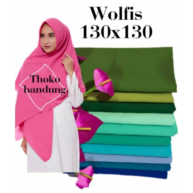 READY STOCK 40 WARNA  JILBAB  SEGIEMPAT WOLFIS  130x130 