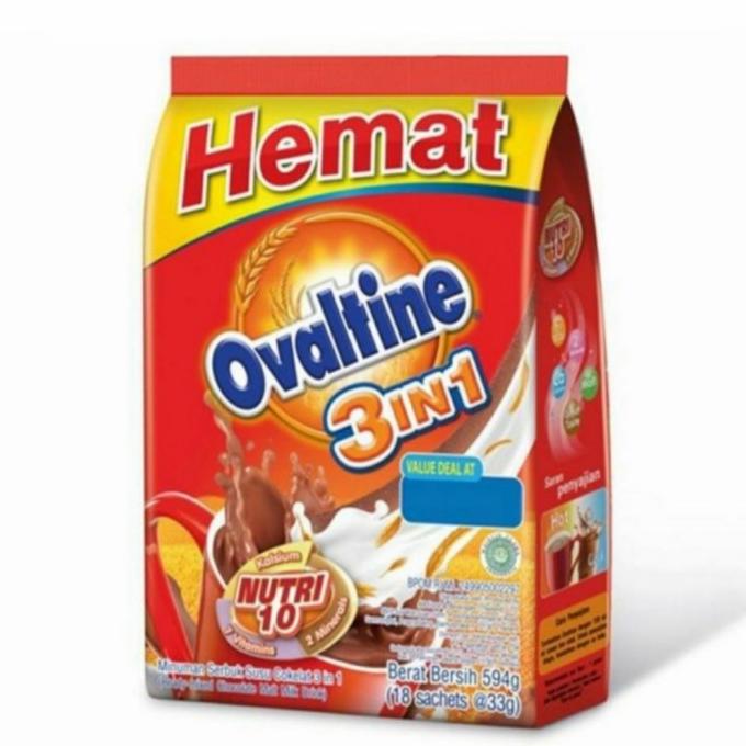 

TERMURAH Ovaltine 3 in 1 3in1 Sticks Drink Minuman Susu Bubuk Coklat 18 x 33gr/MINUMAN COLLAGEN/MINUMAN YOYIC/MINUMAN DIET/MINUMAN PEMUTIH BADAN/MINUMAN KOREA/MINUMAN KEMASAN/MINUMAN KALENG/MINUMAN KOTAK/MINUMAN SEHAT HERBAL/MINUMAN SEHAT UNTUK