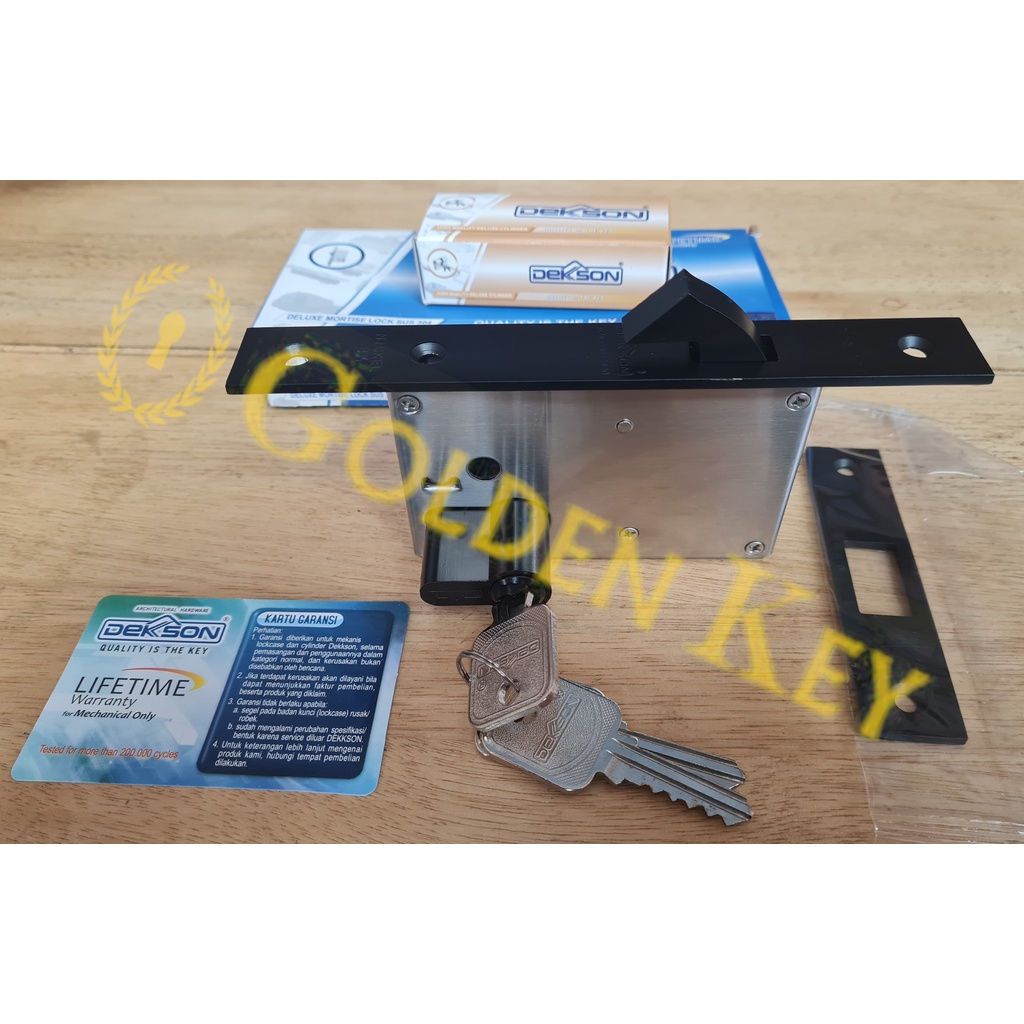 Paket Kunci Sliding Dekson Dekkson SLD 85100 Body Bodi Kunci Pintu Kayu Hitam Black Geser