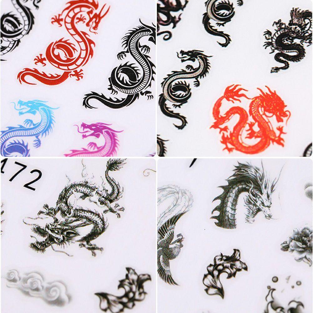 Needway   Self-adhesive Nail Decals Happiness Motif Naga Salon Kuku Nail Art Slider DIY Stiker Kuku Manicuring Sticker