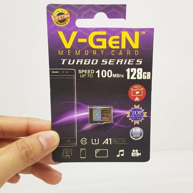 Memory Card V-Gen 128GB TURBO SERIES Class 10 FULL MMC mSD ORIGINAL