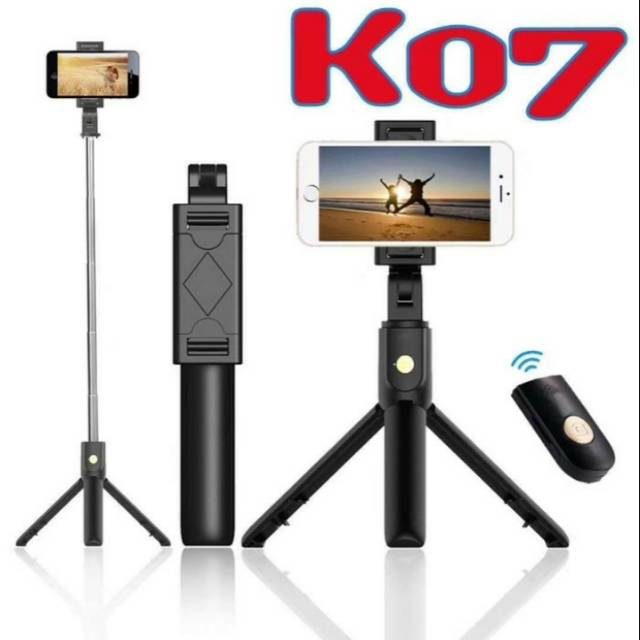 K07 Tongsis Monopod Tripod Tongsis Bluetooth Tripod Remote Selfie Stick