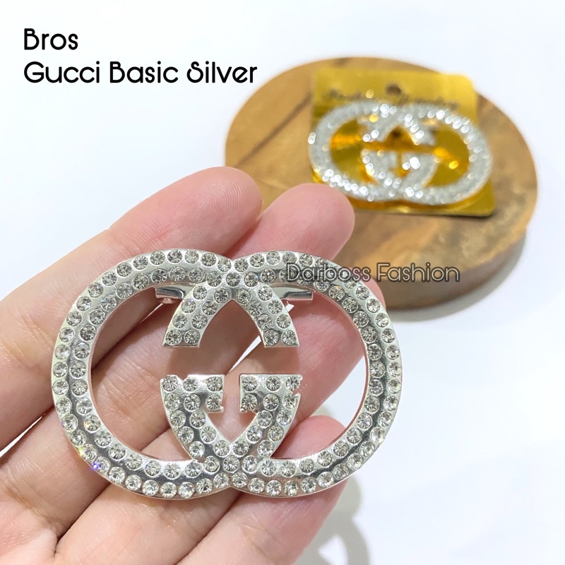 (part 1) Bros Jilbab / Bros Bahu / Bros Dada / Bros Dagu / Bros Kecil / Brooch / Bros Pin / Bros Mewah / Bros Premium / Bros Mutiara / bros button / bros B-Gucci Basic Silver